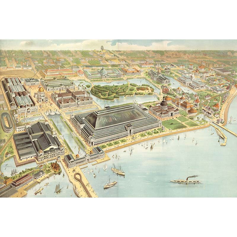 Πίνακας σε καμβά   map of chicago world's fair