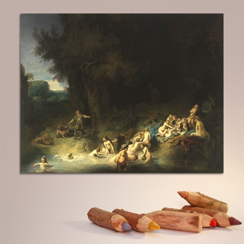 Πίνακας σε καμβά Rembrandt - Diana Bathing with her Nymphs